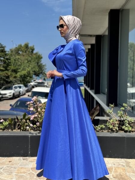 Jamila Sarah Şantuk Güllü Tesettür Abiye Elbise 3038