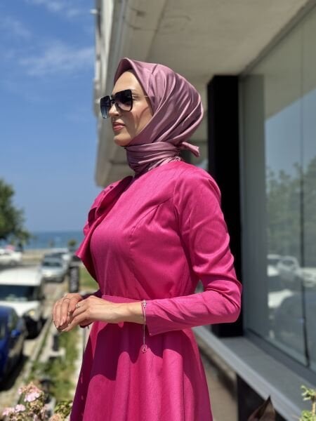 Jamila Sarah Şantuk Güllü Tesettür Abiye Elbise 3038