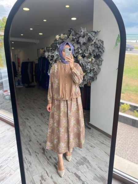 Ghisa Nakış Detaylı Ceket Etek Takım 4043