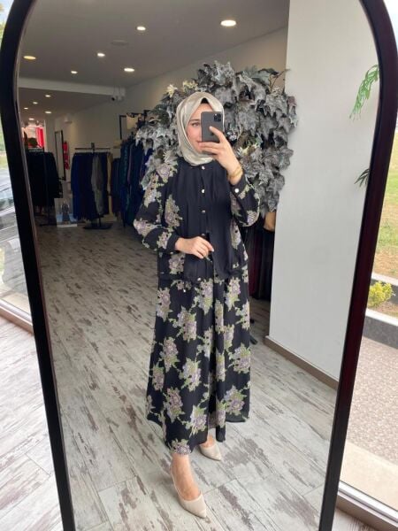 Ghisa Nakış Detaylı Ceket Etek Takım 4043