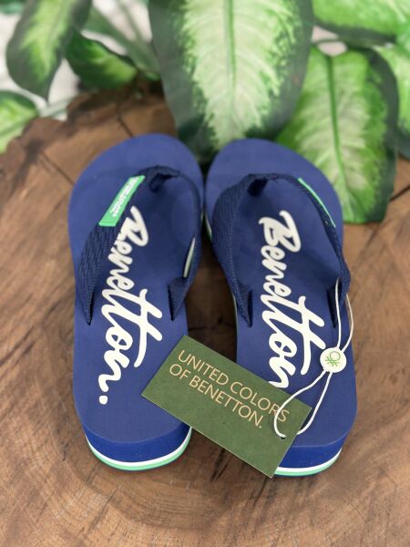 Benetton Dolgu Topuklu Parmak Arası Terlik BNI10218 LACİVERT - 36