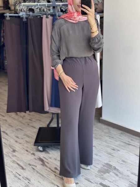 Misswhence Beli Lastikli Bol Paça Pantolon 37150