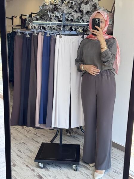 Misswhence Beli Lastikli Bol Paça Pantolon 37150