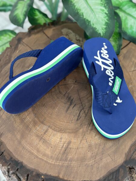 Benetton Dolgu Topuklu Parmak Arası Terlik BNI10218 LACİVERT - 39