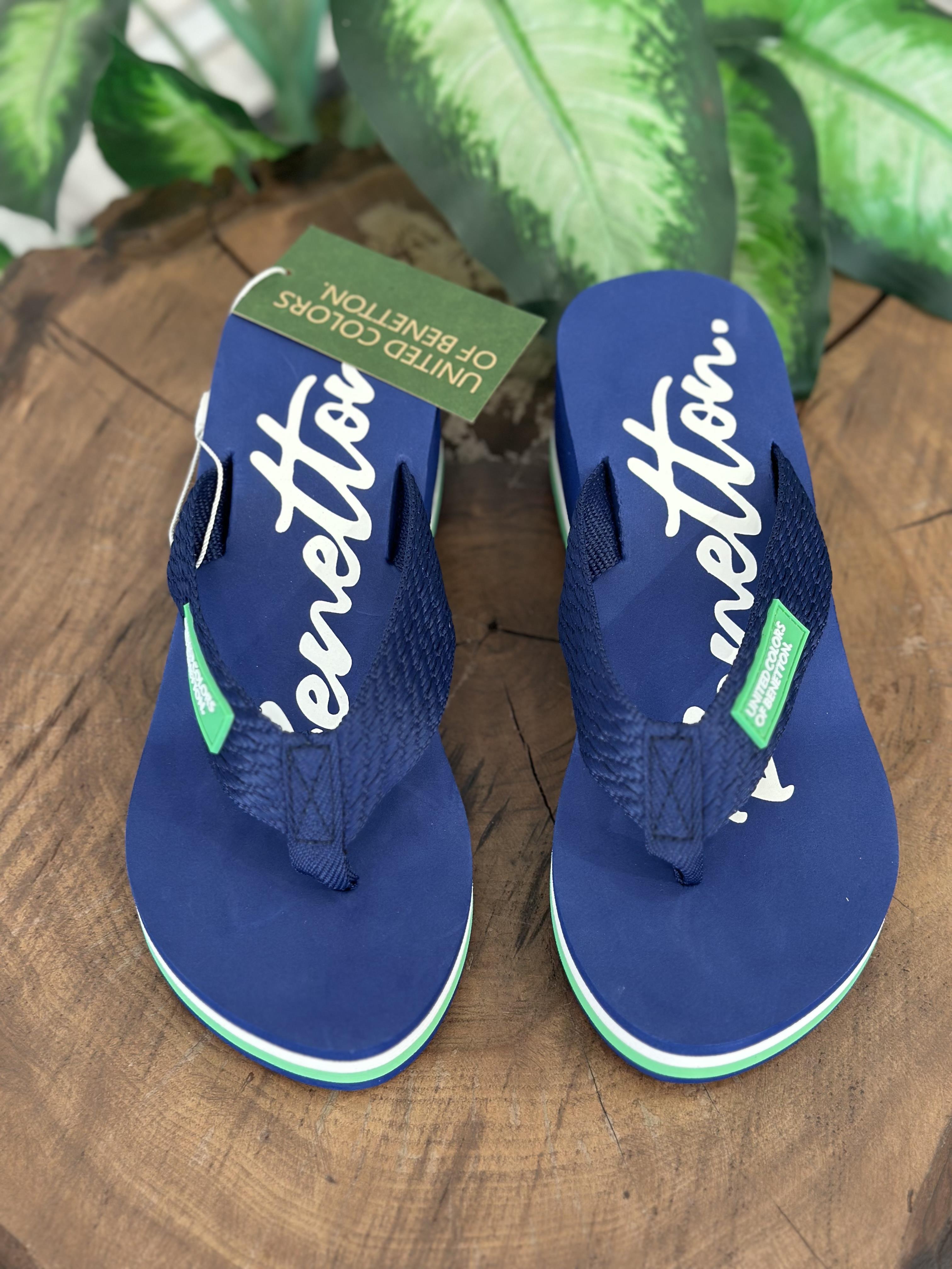 Benetton Dolgu Topuklu Parmak Arası Terlik BNI10218 LACİVERT - 39