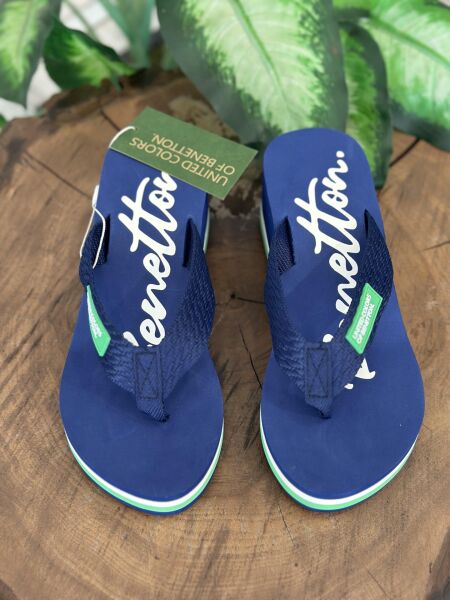 Benetton Dolgu Topuklu Parmak Arası Terlik BNI10218 LACİVERT - 39