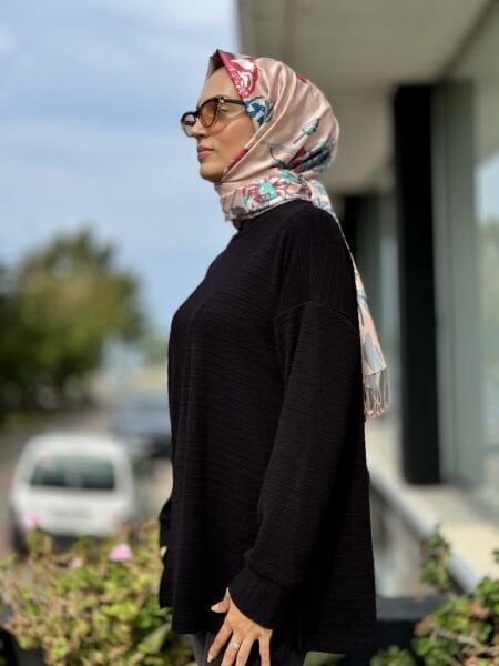 Almarwah Yırtmaç Detaylı Örme Triko Tunik 102195