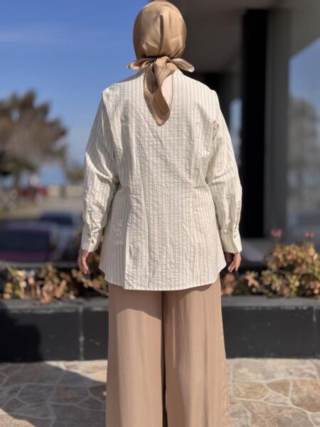 Almarwah Çizgili Pamuk Gömlek 101984