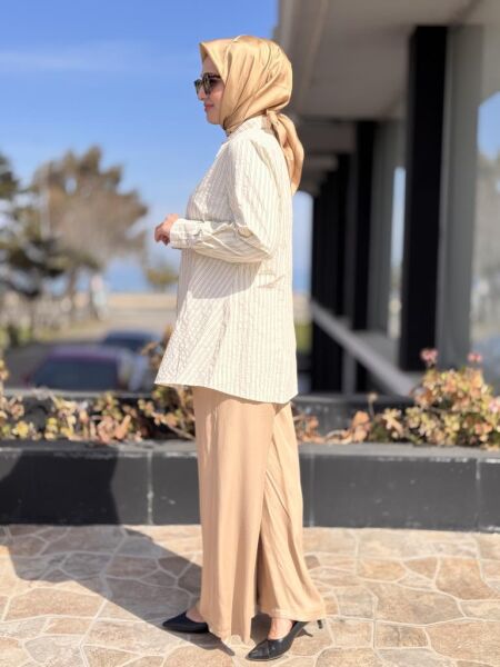 Almarwah Çizgili Pamuk Gömlek 101984