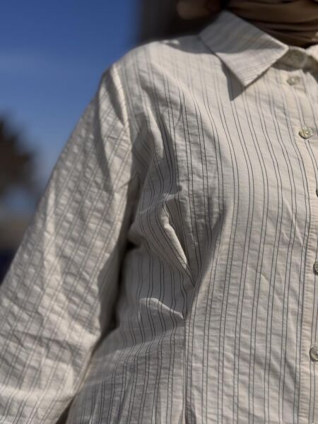 Almarwah Çizgili Pamuk Gömlek 101984