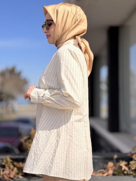 Almarwah Çizgili Pamuk Gömlek 101984