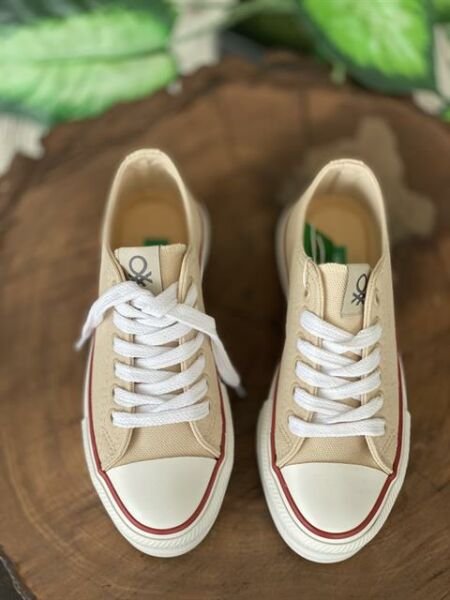 Benetton Yüksek Tabanlı Bej Converse Ayakkabı 30935
