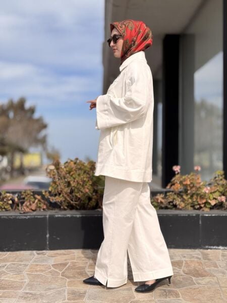 Qupra Nakış İşlemeli Fermuarlı Ceket Pantolon Takım WAB82002