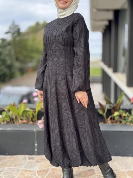 Ghisa Yakma Kumaş Balon Elbise G4108