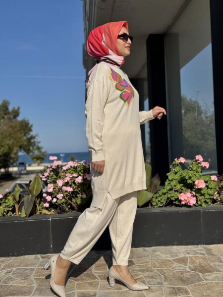 Ghisa Çiçek Desenli Triko Tunik G4662