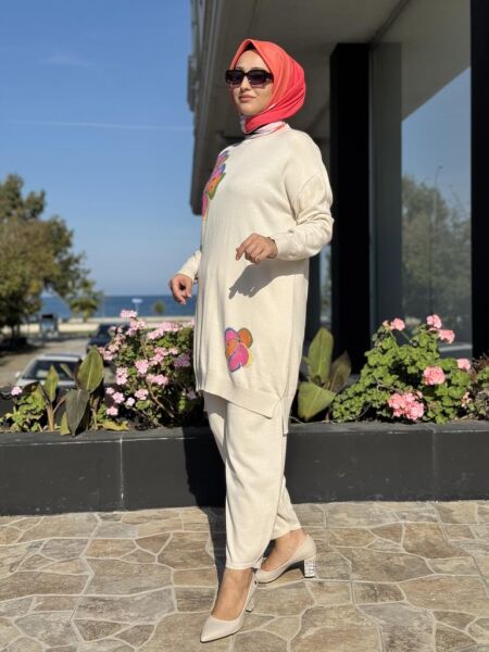 Ghisa Çiçek Desenli Triko Tunik G4662