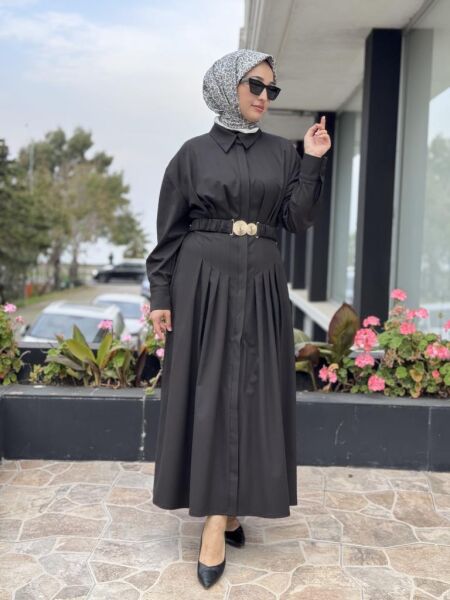 Vuu Kuplu ve Pileli Elbise