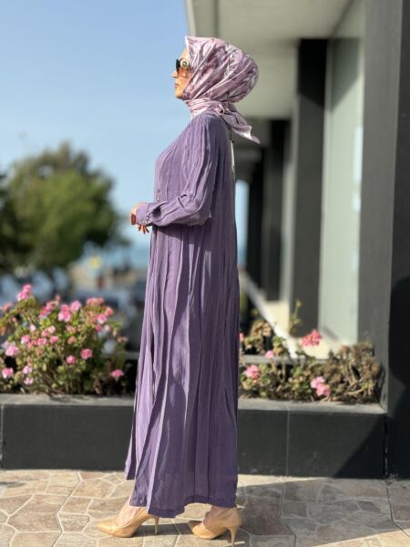 Misswhence Fermuarlı İpek Elbise 35800 LİLA - 44