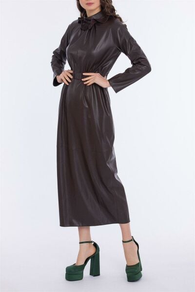 Qui Kahve Deri Elbise (11271)