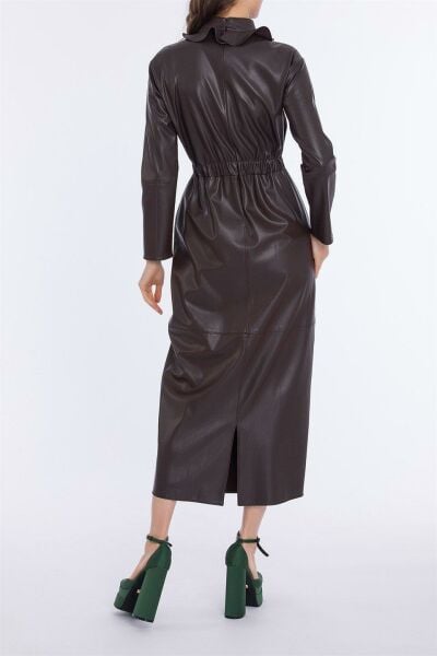 Qui Kahve Deri Elbise (11271)