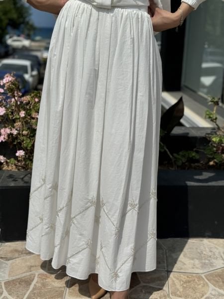 Jamila Sarah  Boncuklu Bomber Ceket Etek Takım 9042