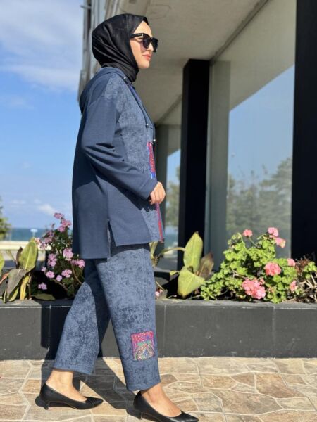 Ghisa Etnik Desenli Tunik Pantolon Takım 4740