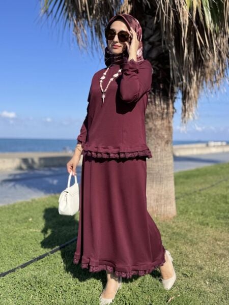 Misswhence Güpür Detaylı Etek Bluz Takım 38004