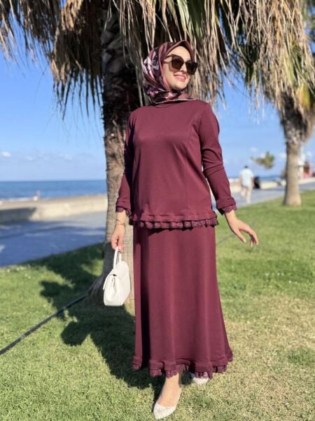 Misswhence Güpür Detaylı Etek Bluz Takım 38004