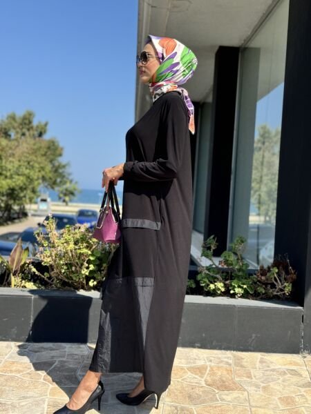 Almarwah Örme Siyah Elbise 303717