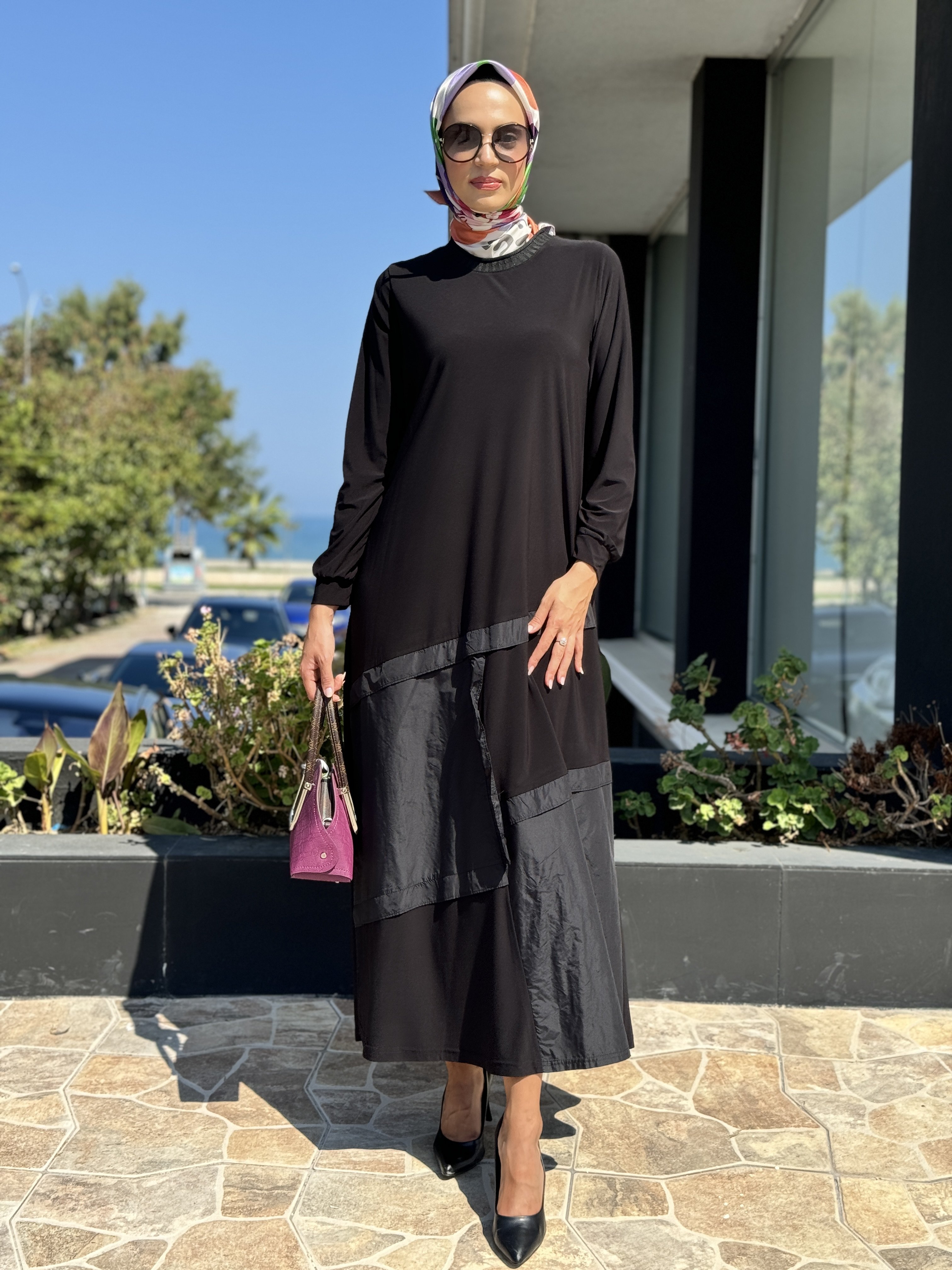 Almarwah Örme Siyah Elbise 303717