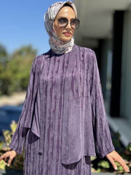 Almarwah Ceketli Askılı Cupra İpek Elbise 202644