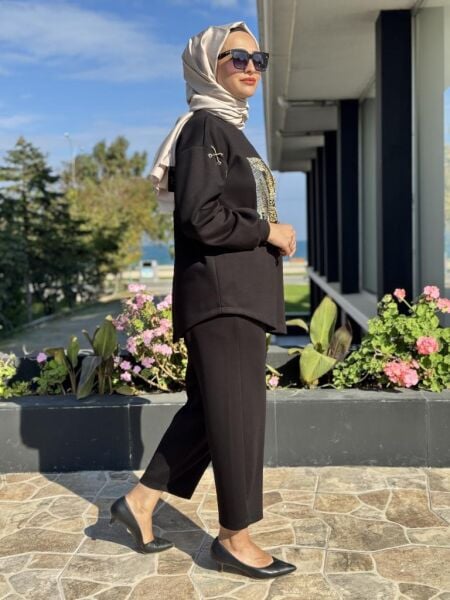 Ghisa Önü İşlemeli Tunik Pantolon Takım 4732