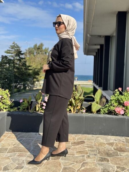 Ghisa Önü İşlemeli Tunik Pantolon Takım 4732