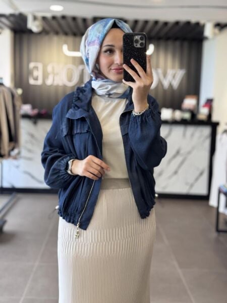 Misswhence Büzgü Detaylı Kot Ceket 37201