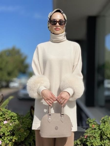 Qupra Kolu Kürklü Tunik QAV54017