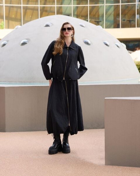 Misswhence Fermuar Detaylı Tafta Ceket Etek Takım 38216