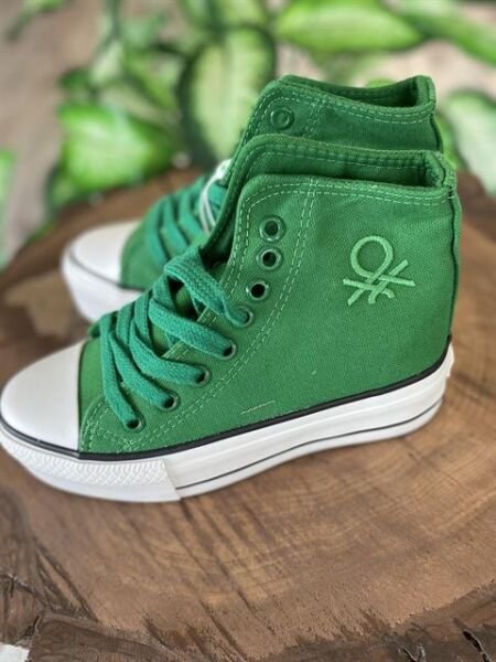 Benetton Yüksek Tabanlı Yeşil Converse Ayakkabı 30939 YEŞİL - 36