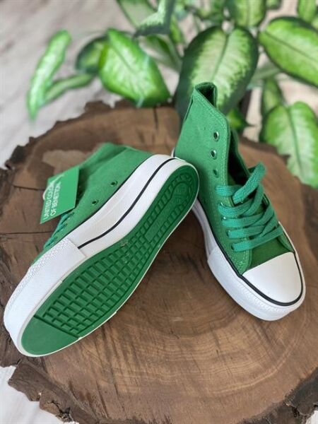 Benetton Yüksek Tabanlı Yeşil Converse Ayakkabı 30939 YEŞİL - 36