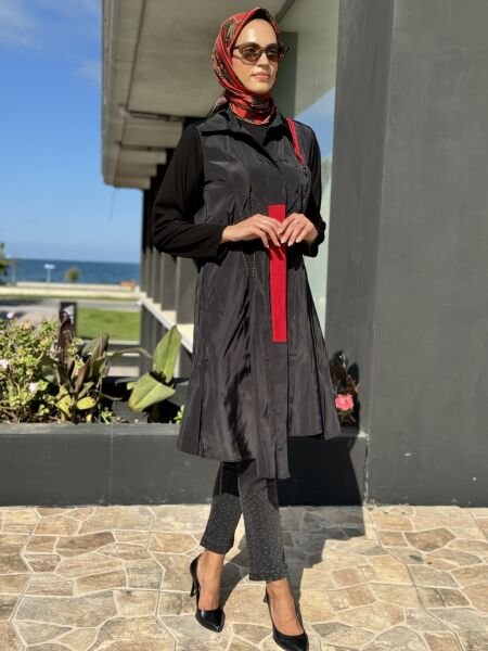 Almarwah Paraşüt Kumaş Maxi Boy Spor Gömlek 101972 SİYAH - 38