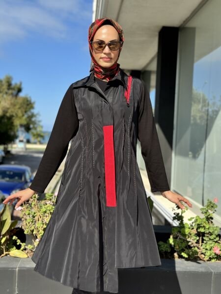 Almarwah Paraşüt Kumaş Maxi Boy Spor Gömlek 101972 SİYAH - 38