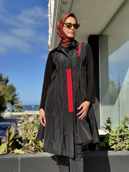 Almarwah Paraşüt Kumaş Maxi Boy Spor Gömlek 101972 SİYAH - 40