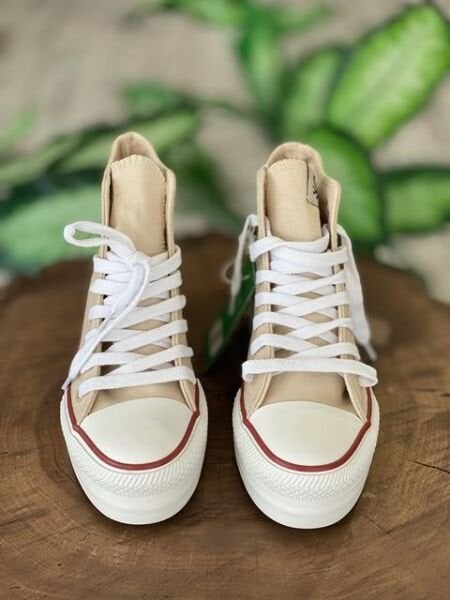 Benetton Yüksek Tabanlı Bej Converse Ayakkabı 30939 BEJ - 37