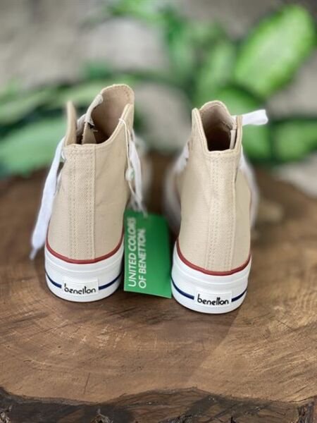 Benetton Yüksek Tabanlı Bej Converse Ayakkabı 30939 BEJ - 37