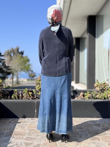 Misswhence Parçalı Tensel Kot Etek 37922