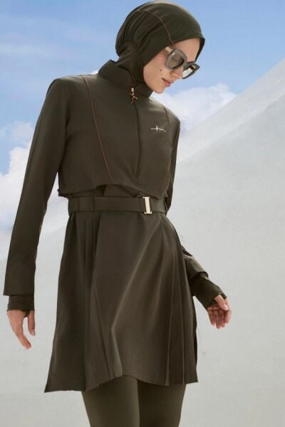 Haşema Kemer Toka Detaylı 5 Parça Haki Mayo Takımı HSM5017