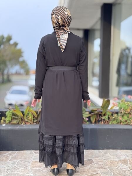 Misswhence Baskı Detaylı İkili Triko Elbise 38810