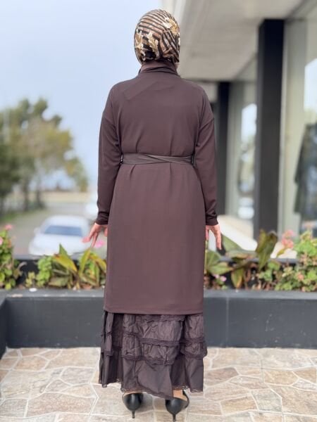 Misswhence Baskı Detaylı İkili Triko Elbise 38810