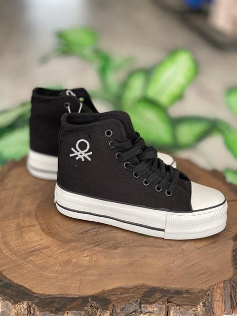 Benetton Yüksek Tabanlı Converse Ayakkabı 30939 SİYAH - 38
