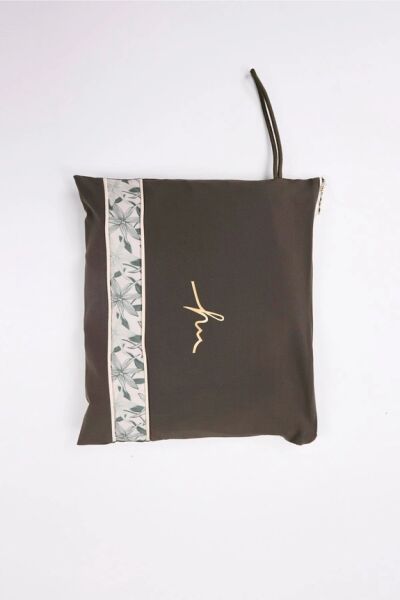 Haşema Kurdela Detaylı Haki 5 Parça Tesettür Mayo Takımı HSM5008