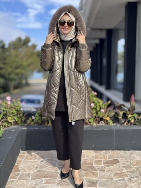 WOM BTQ Fermuar Detaylı Seyyar Kürklü Mont